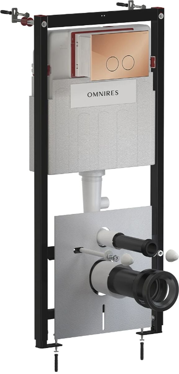 Omnires Eco Flush Set Strongframe + Minimal cadru ascuns cu buton de acționare pentru vas wc suspendat STFWCECO1MRCP