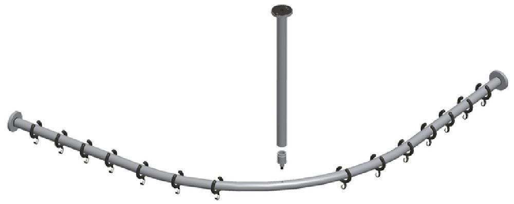 Keuco Plan bară perdea de duș 14938070900