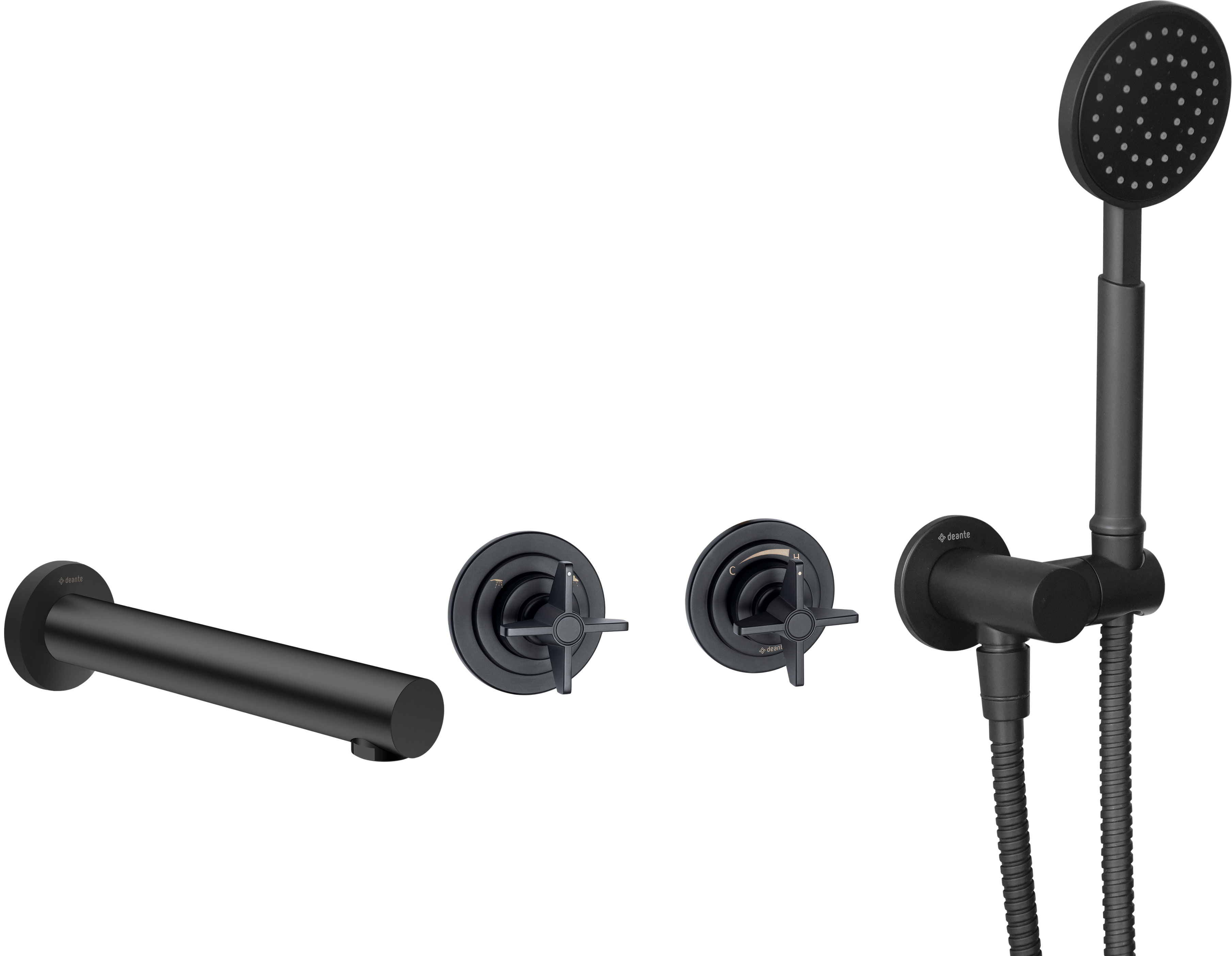 Deante Temisto baterie cadă-duș ascuns negru BQT_N18P