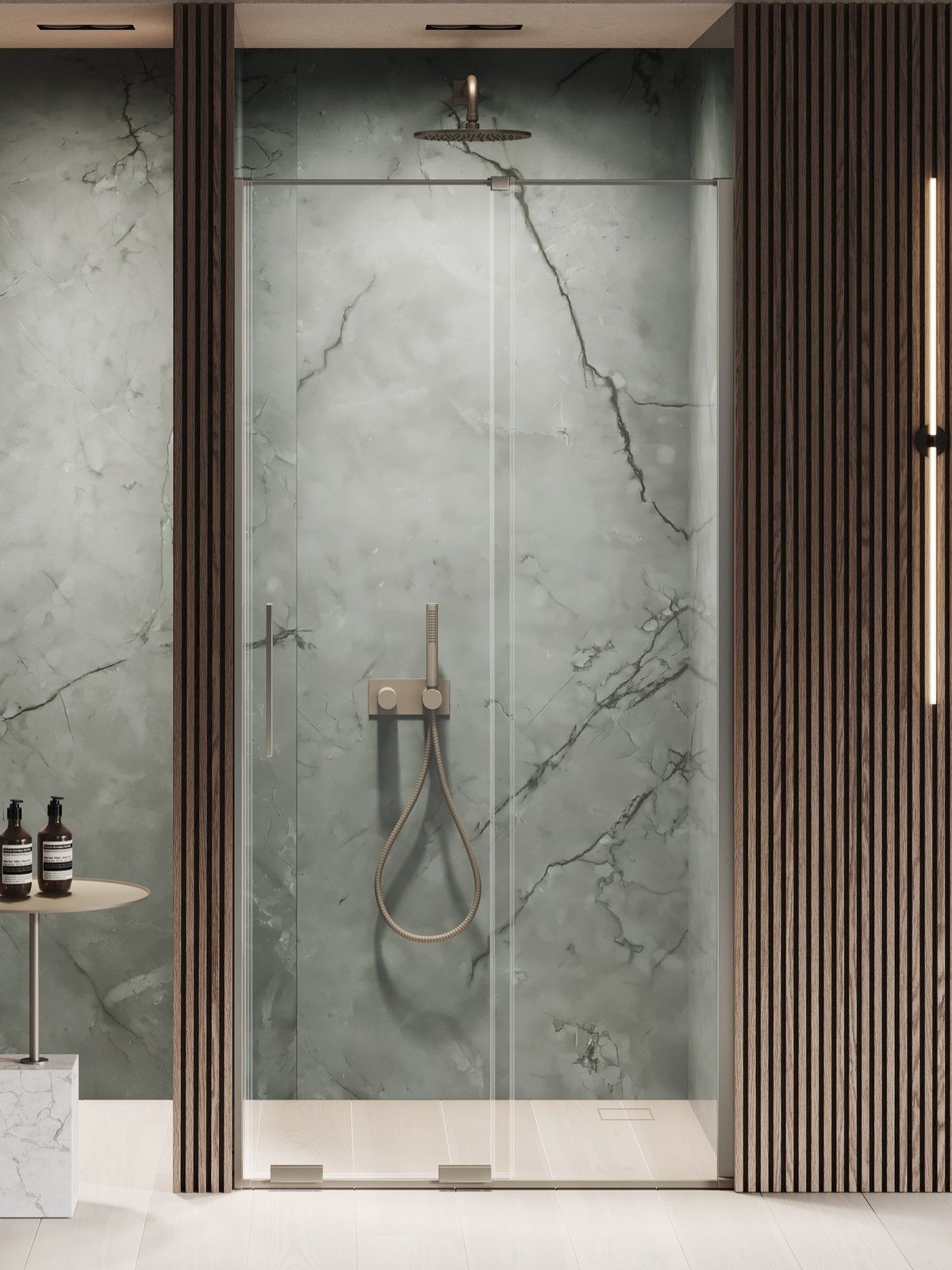 New Trendy Smart uși de duș 130 cm culisantă gunmetal periat/sticlă transparentă EXK-7818