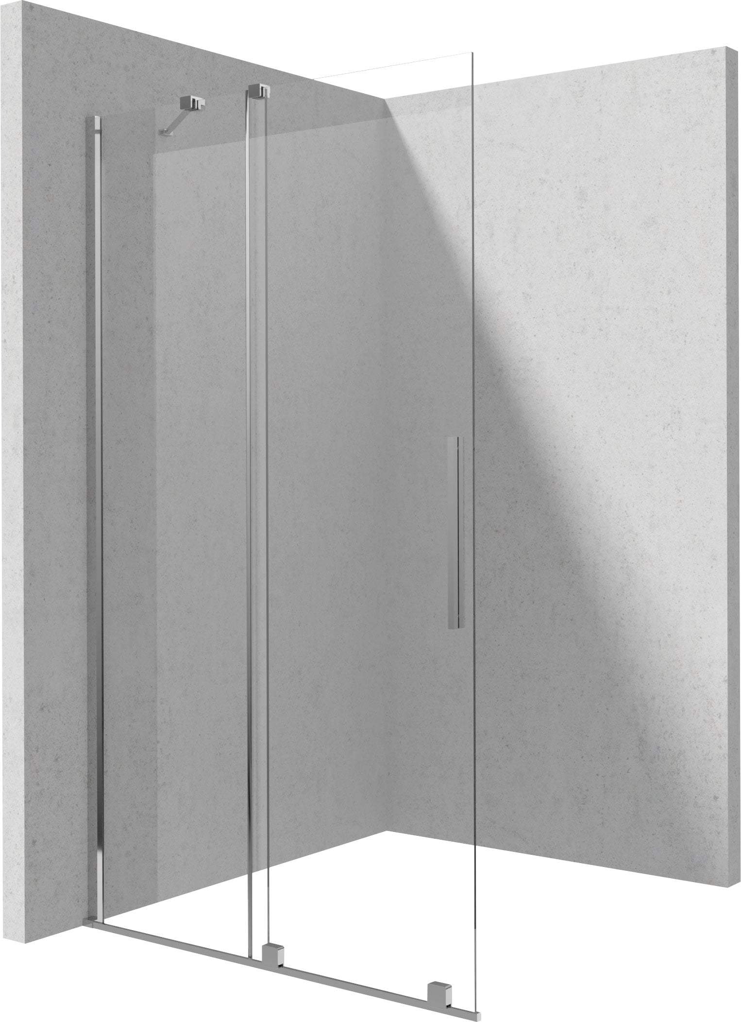 Deante Prizma perete cabină de duș walk-in 140 cm crom luciu/sticla transparentă KTJ_034R
