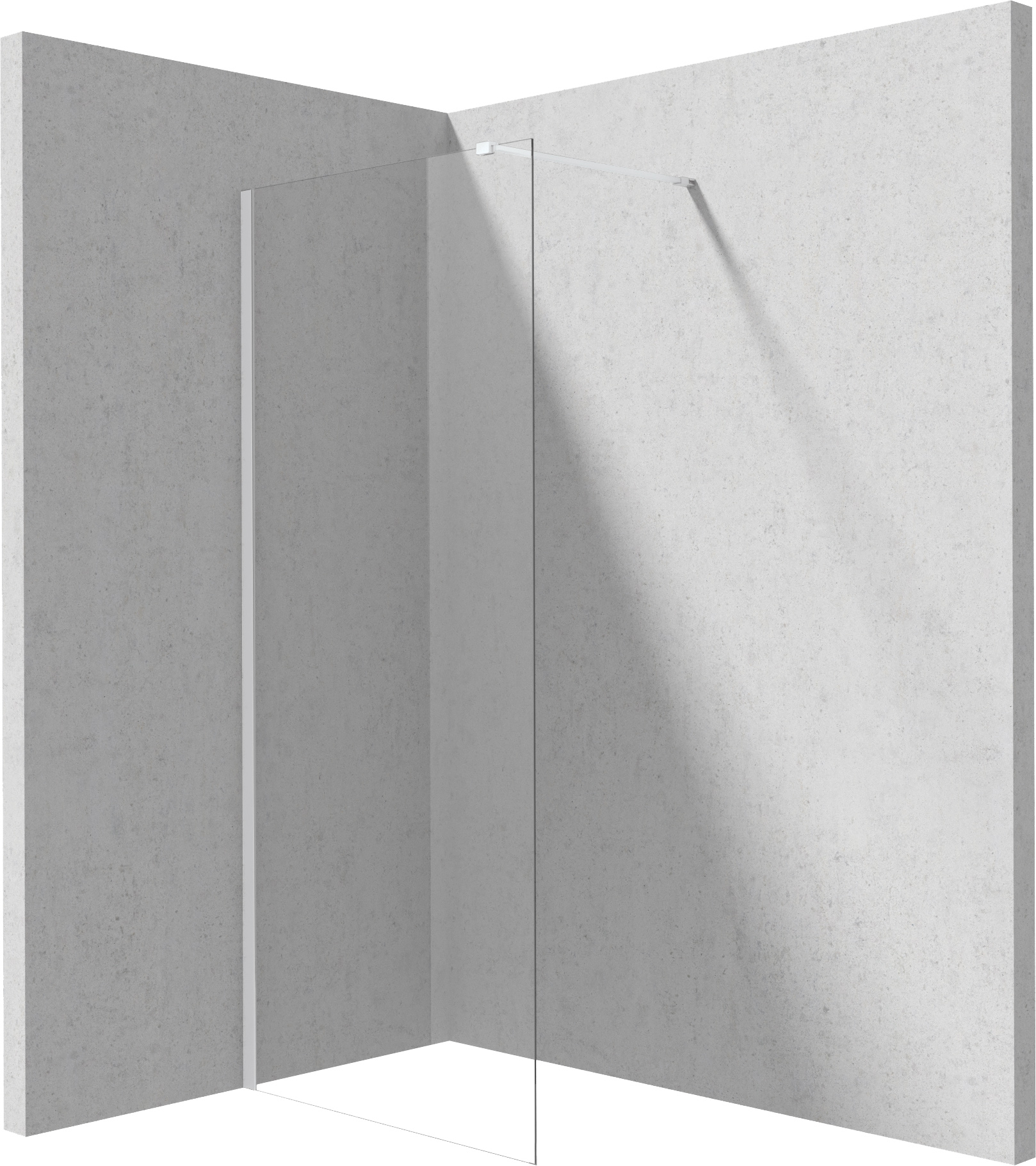 Deante Prizma perete cabină de duș walk-in 120 cm alb mat/sticla transparentă KTJ_A32P