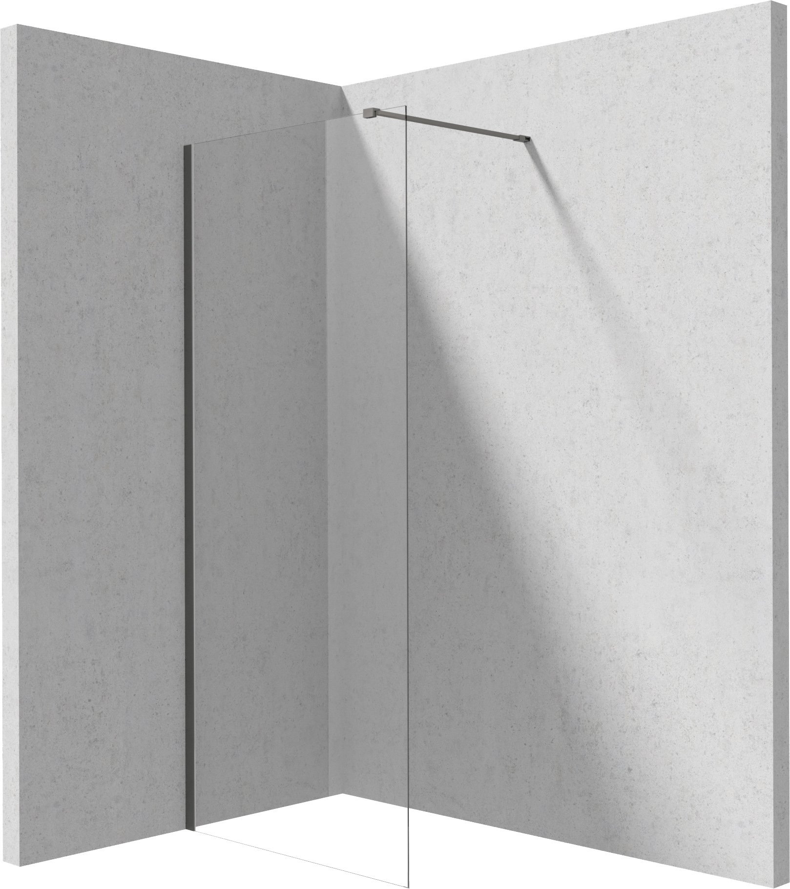 Deante Prizma perete cabină de duș walk-in 110 cm grafit periat/sticla transparentă KTJ_D31P