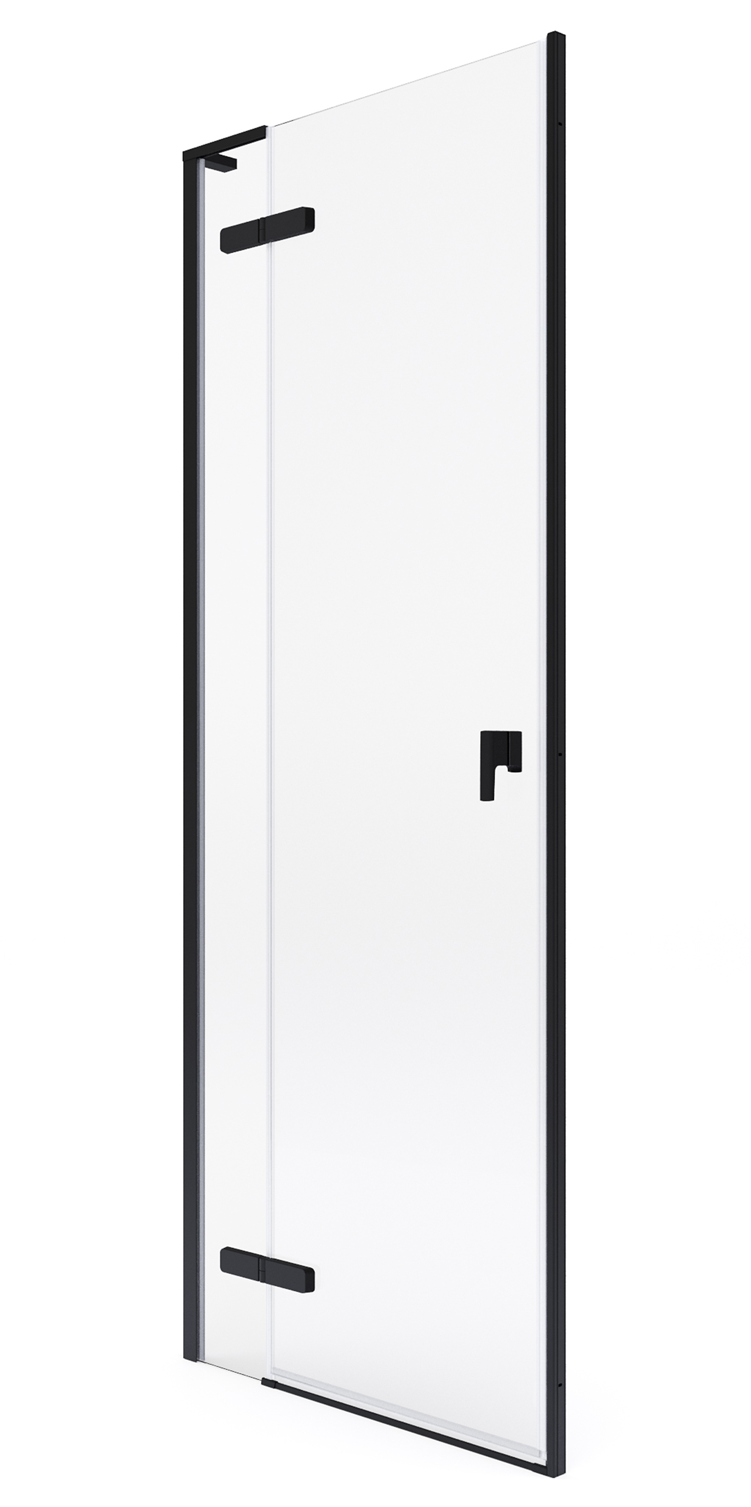 Roca Metropolis-N uși de duș 140 cm înclinabilă negru mat/sticlă transparentă AMP0814016M