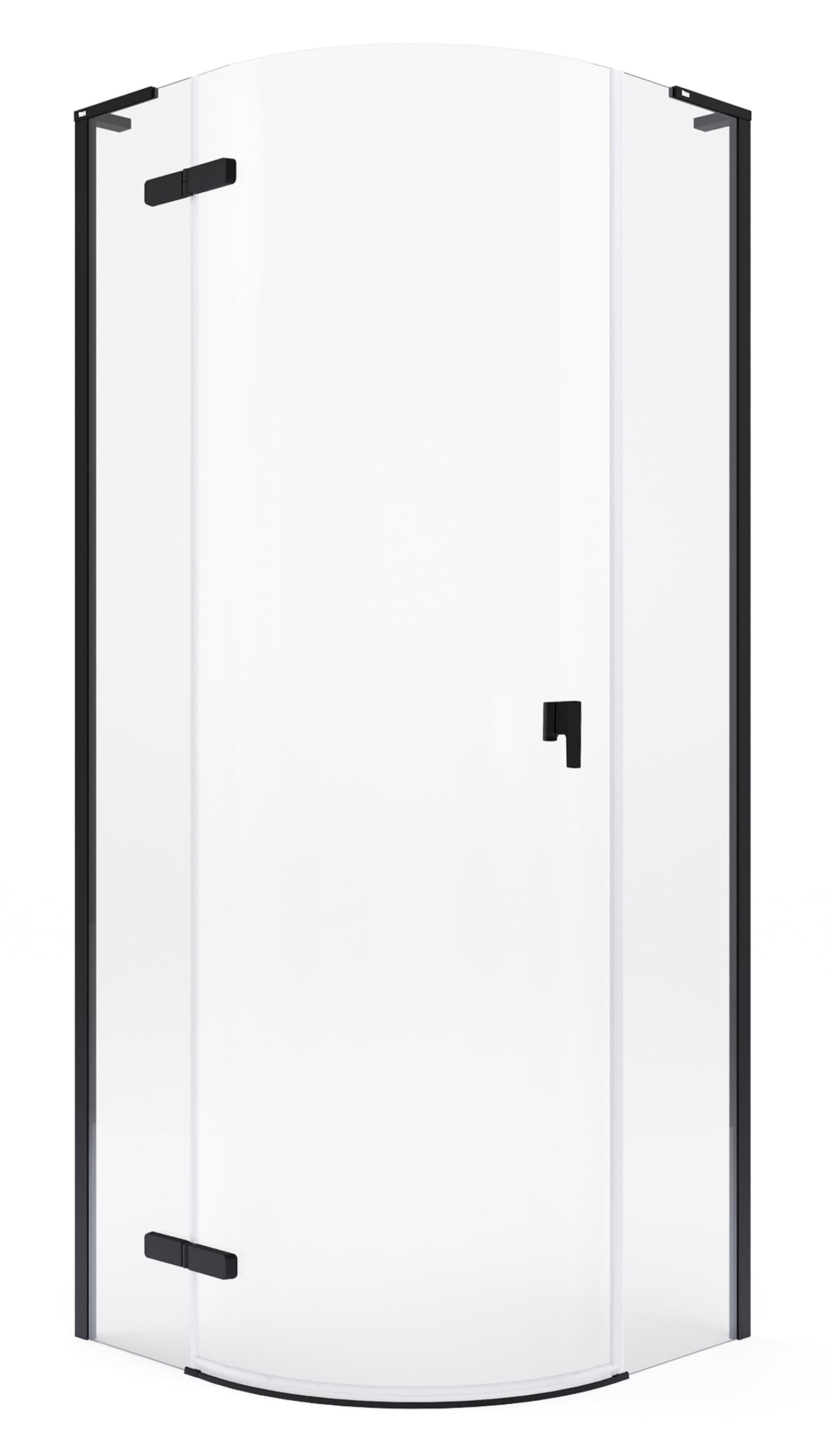 Roca Metropolis-N cabină de duș 90x90 cm semicircular negru mat/sticlă transparentă AMP1009016M