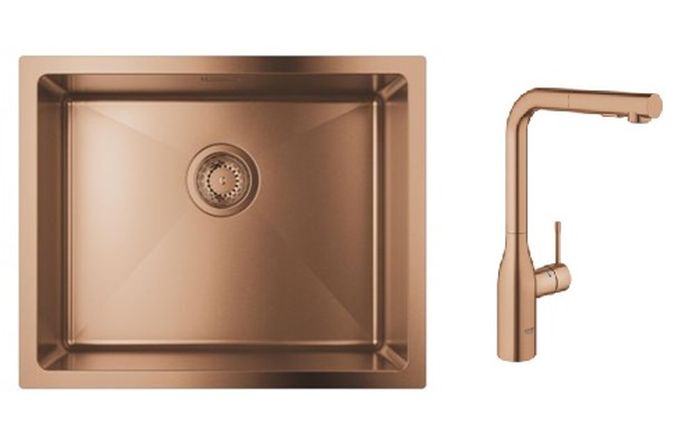 Set baterie bucătărie Grohe Essence 30270DL0, chiuveta din otel Grohe K700U 31574DL1