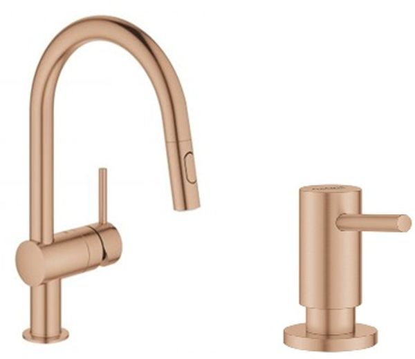 Set baterie bucătărie Grohe Minta 32321DL2, dozator de lichid Grohe Cosmopolitan 40535DL0