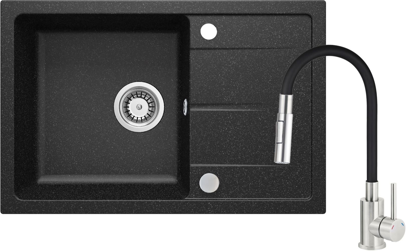 Deante Leda chiuveta cu baterie grafit/oțel ZRDG2113