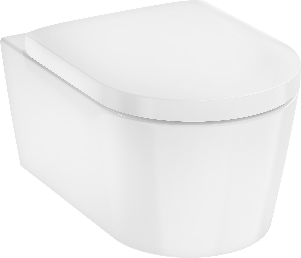Hansgrohe EluPura S vas wc cu capac soft-close agăţat fără margine cu spălare turbionară alb lucios 62055450