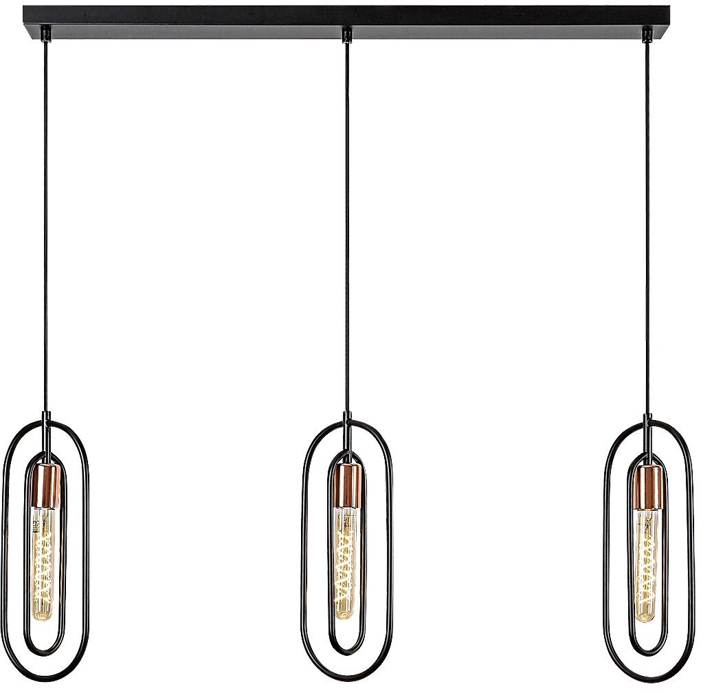 Rabalux Rovier lampă suspendată 3x40 W negru-cupru 72264
