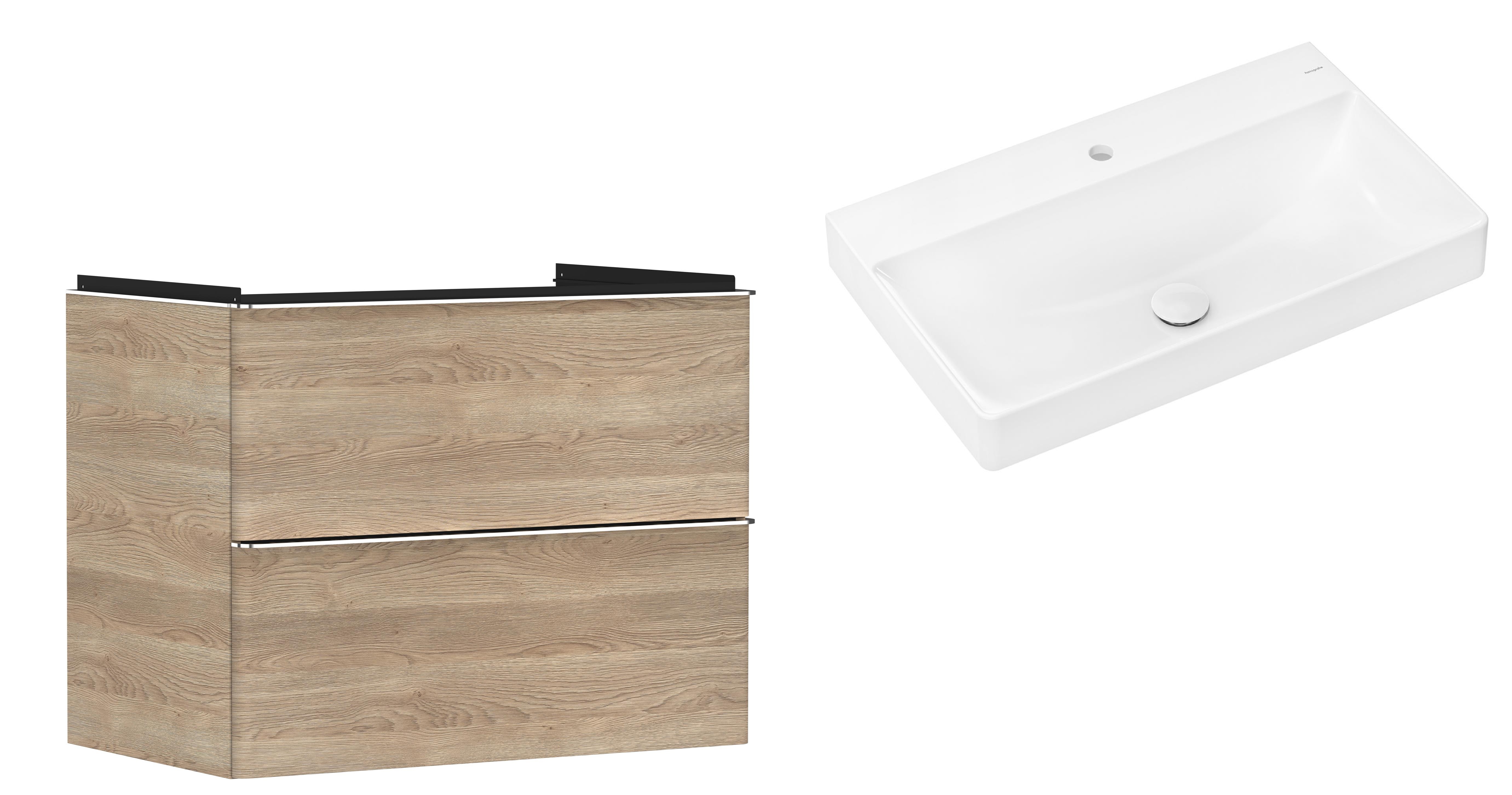 Set dulap Hansgrohe Xelu Q 54029000, lavoar Hansgrohe Xelu Q 61020450