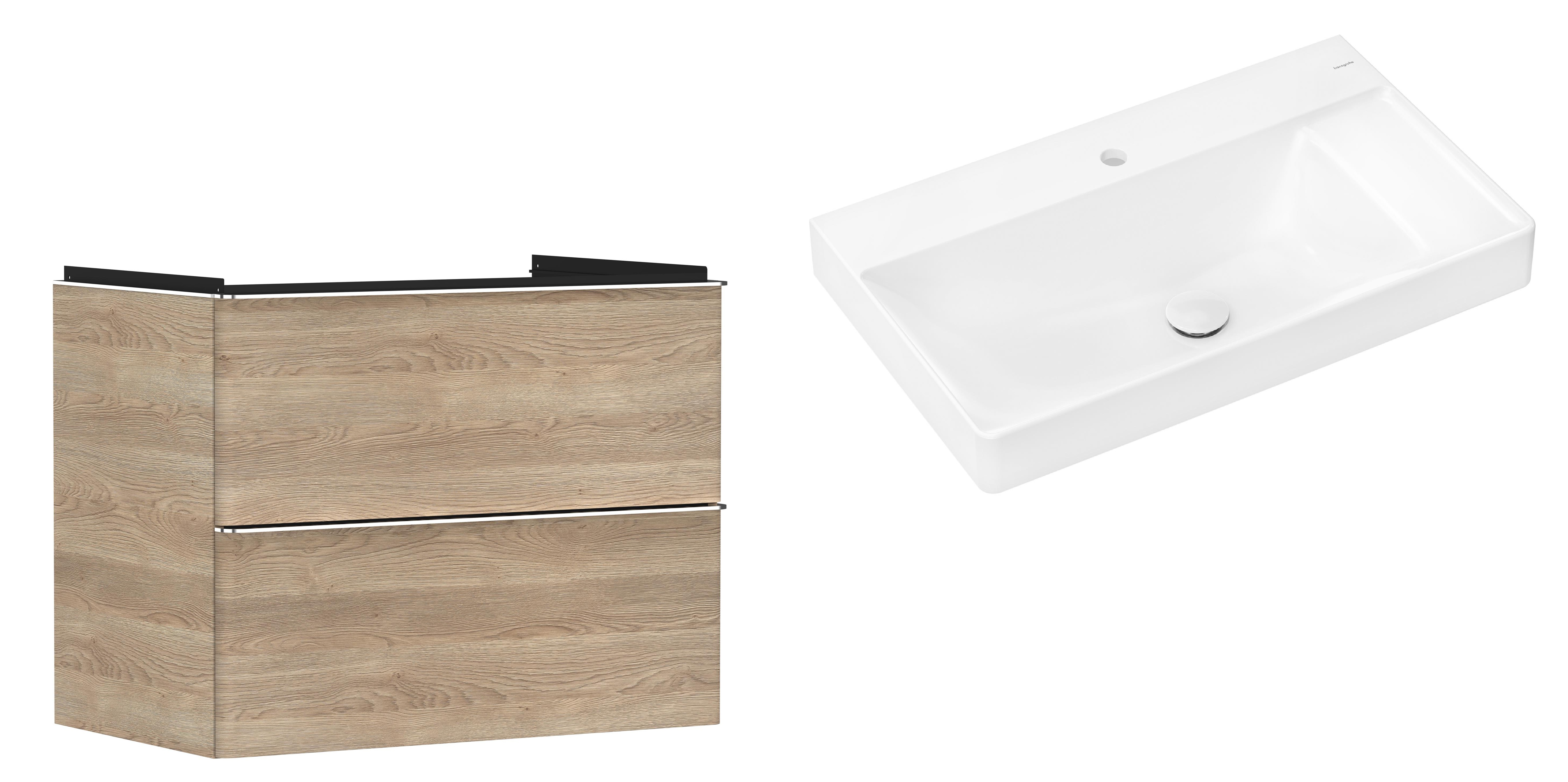 Set dulap Hansgrohe Xelu Q 54029000, lavoar Hansgrohe Xelu Q 61024450