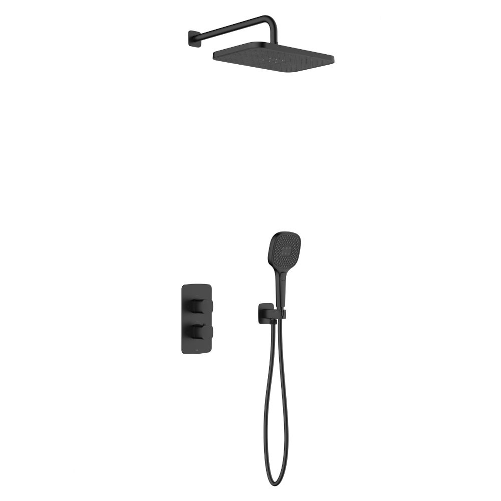 KFA Armatura Malaga set de duș ascuns cu termostat cu duș de ploaie negru 5759-501-81