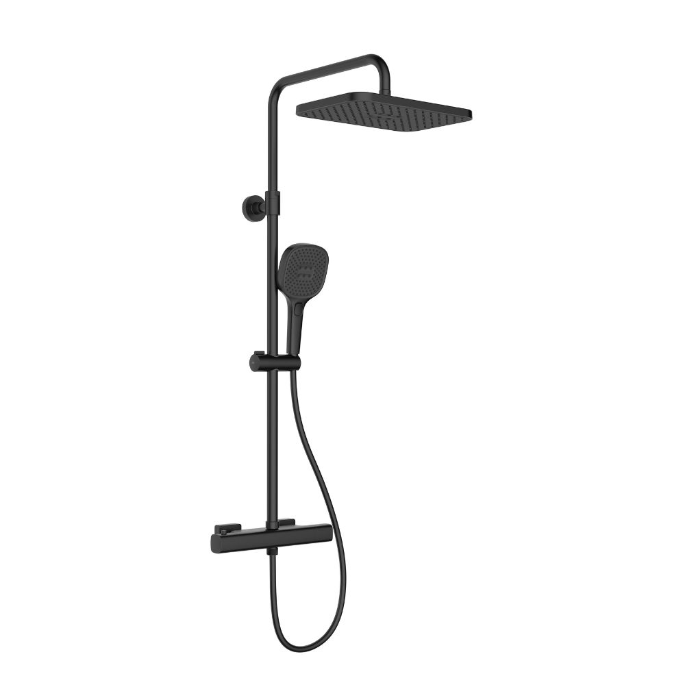 KFA Armatura Malaga set de duș perete cu termostat cu duș de ploaie negru 5756-910-81