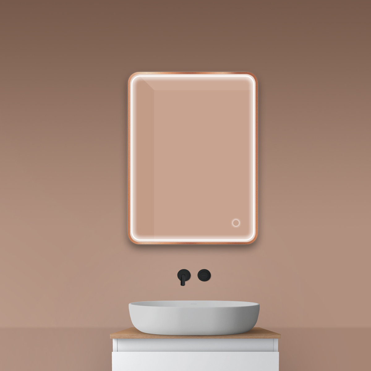 Oltens Nordlis oglindă 60x80 cm dreptunghiular cu iluminare cu covoraș de încălzire 64116610