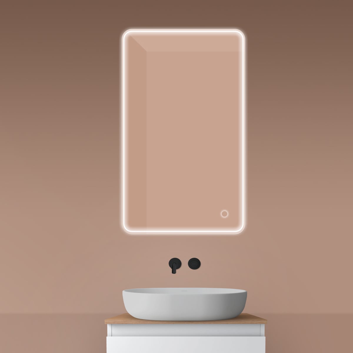 Oltens Nordlis oglindă 60x100 cm dreptunghiular cu iluminare cu covoraș de încălzire 64117000