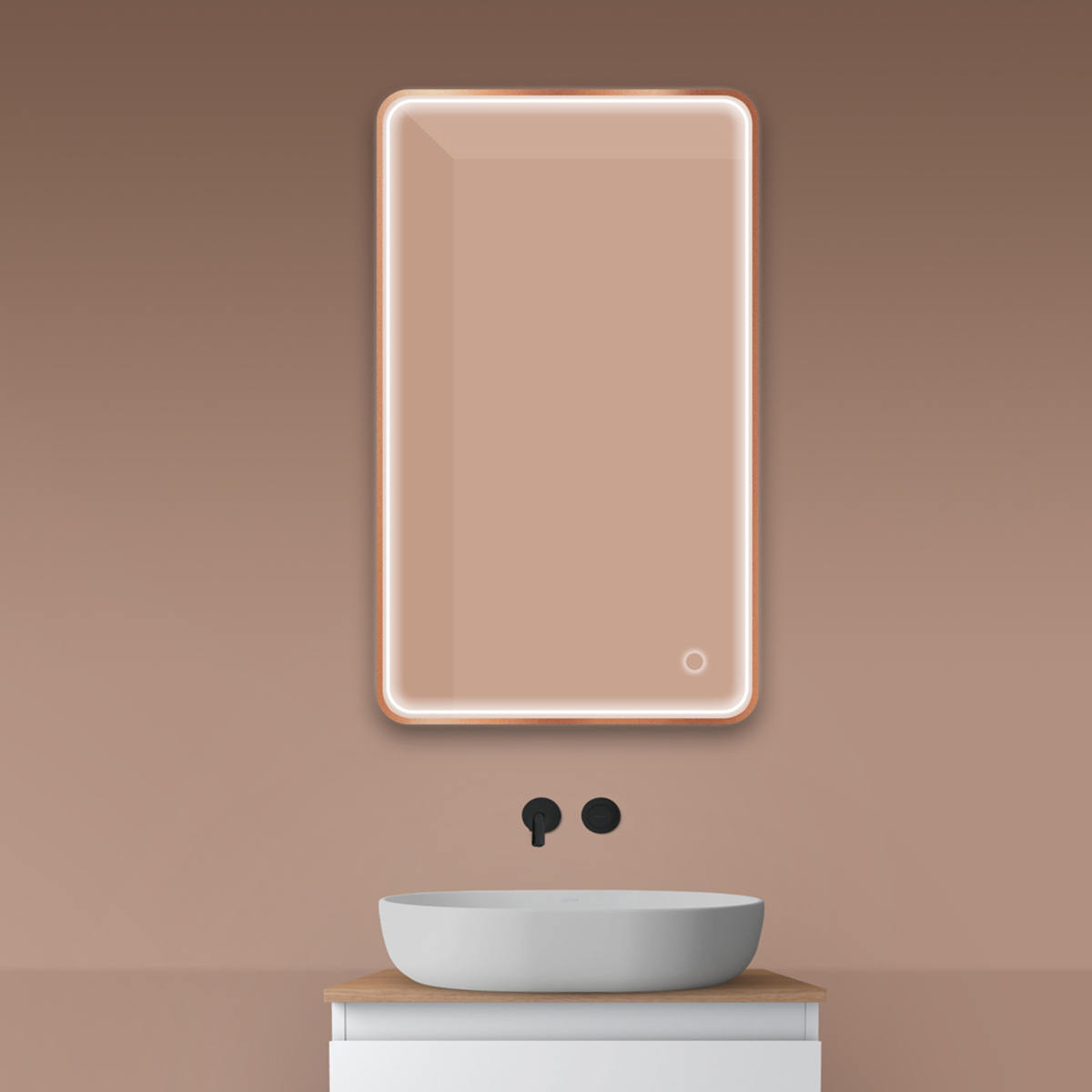 Oltens Nordlis oglindă 60x100 cm dreptunghiular cu iluminare cu covoraș de încălzire 64117610