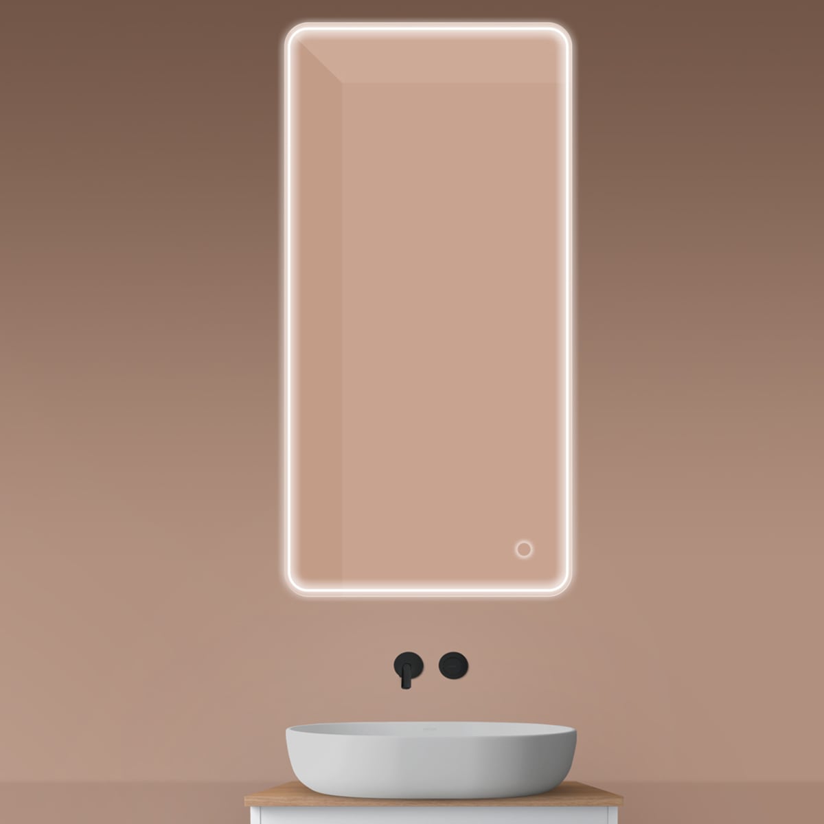 Oltens Nordlis oglindă 60x120 cm dreptunghiular cu iluminare cu covoraș de încălzire 64118000