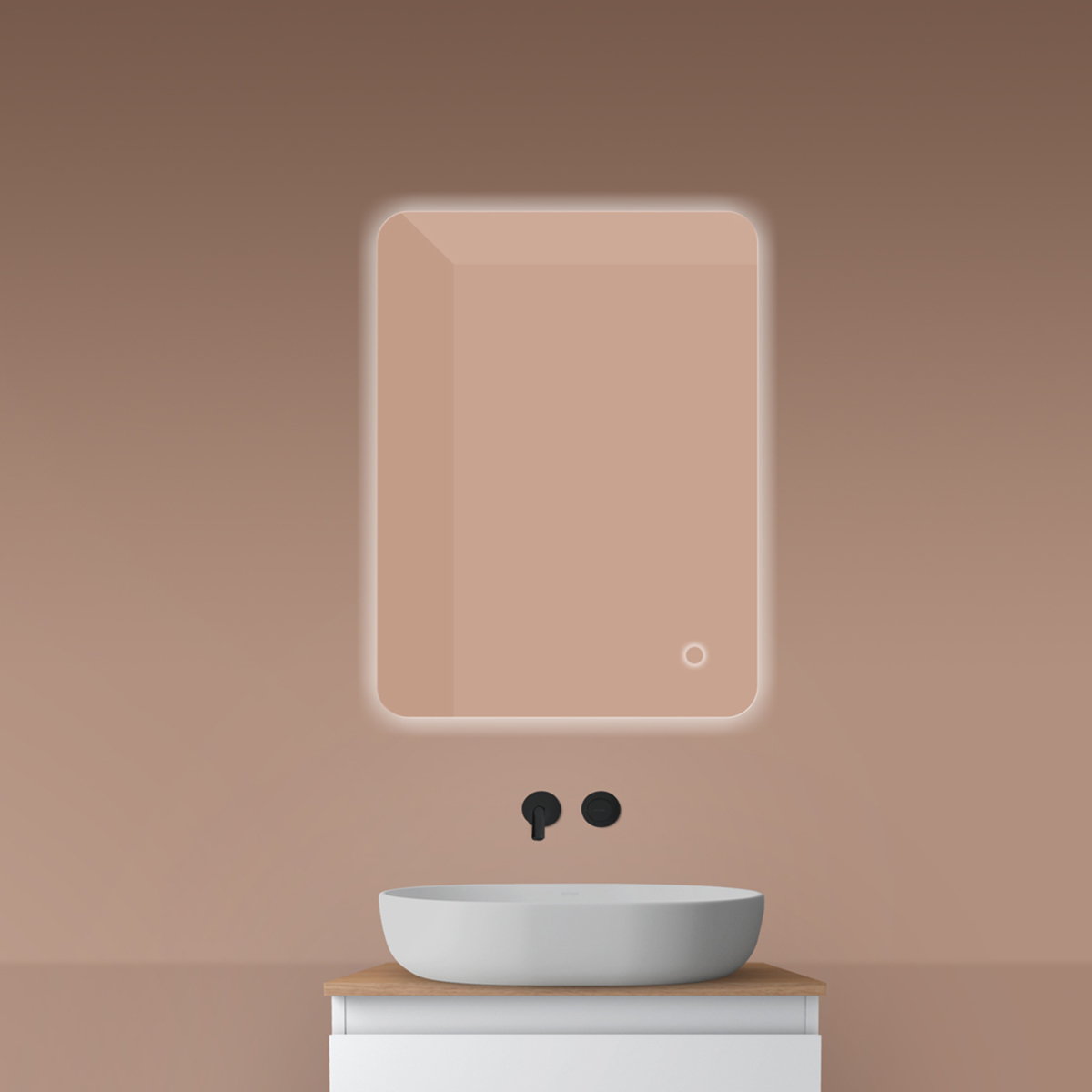 Oltens Nordlis oglindă 60x80 cm dreptunghiular cu iluminare cu covoraș de încălzire 64119000