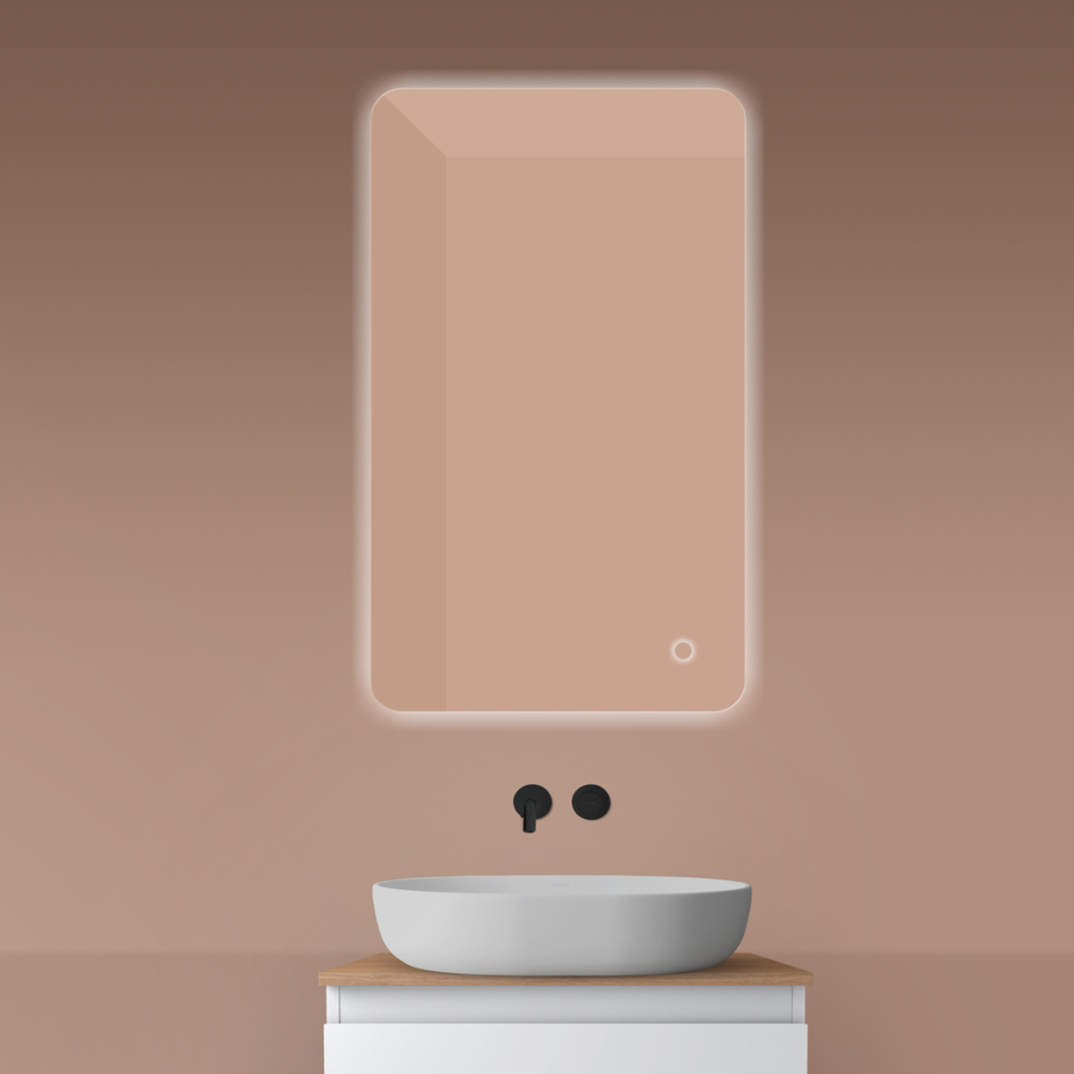 Oltens Nordlis oglindă 60x100 cm dreptunghiular cu iluminare cu covoraș de încălzire 64120000