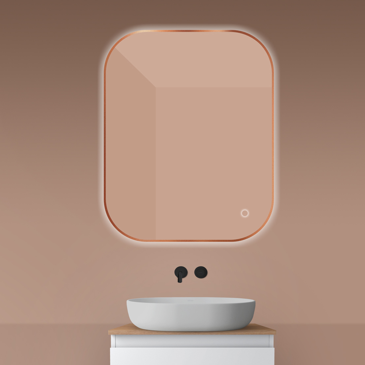 Oltens Nordlis oglindă 80x100 cm dreptunghiular cu iluminare cu covoraș de încălzire 64127610