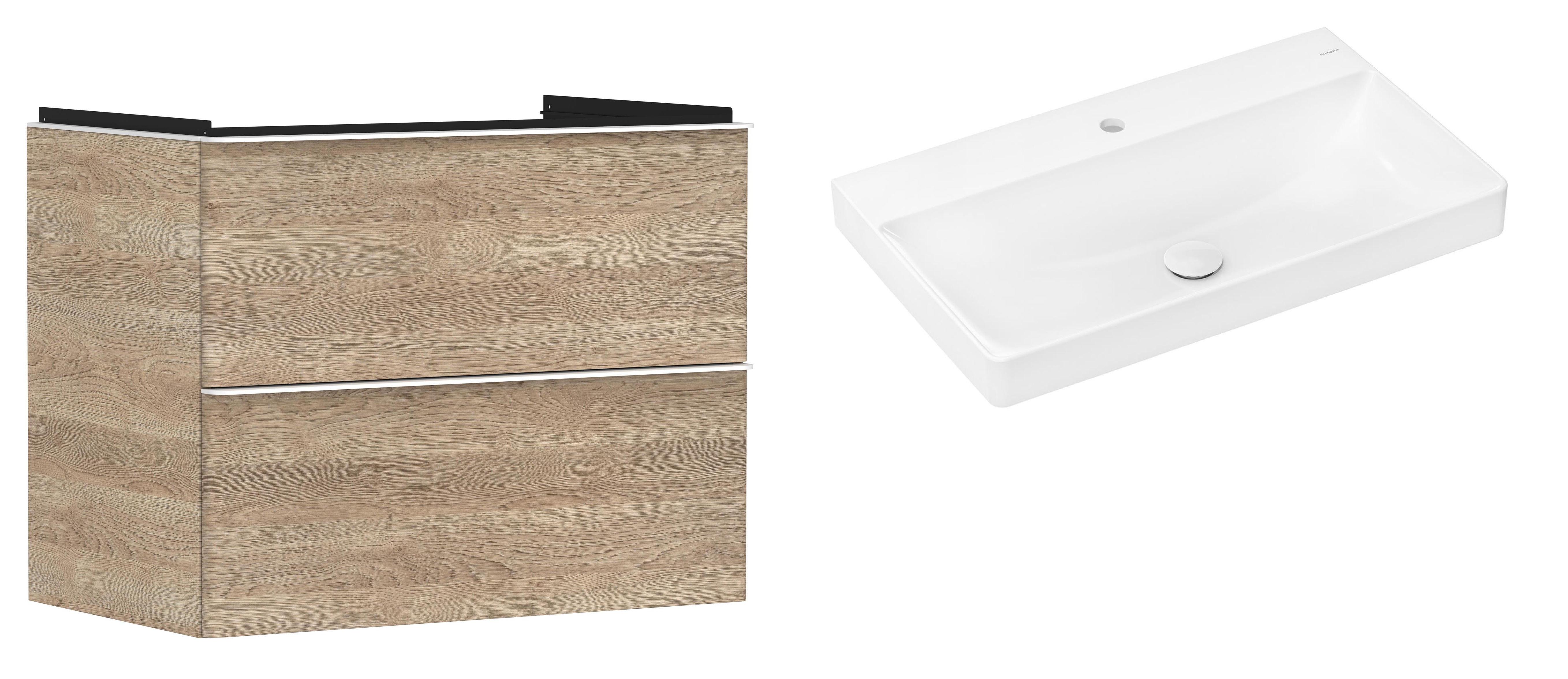 Set dulap Hansgrohe Xelu Q 54029700, lavoar Hansgrohe Xelu Q 61020450