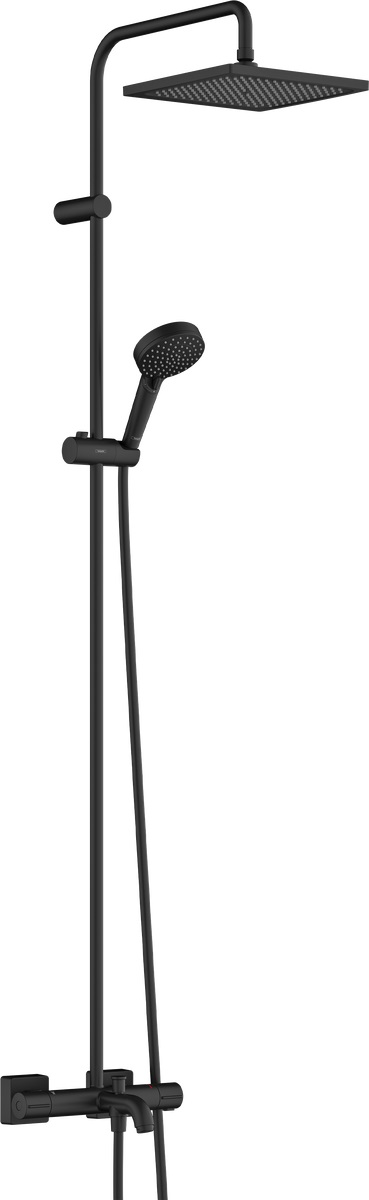 Hansgrohe Vernis Shape set de duș perete cu termostat cu duș de ploaie negru 26900670