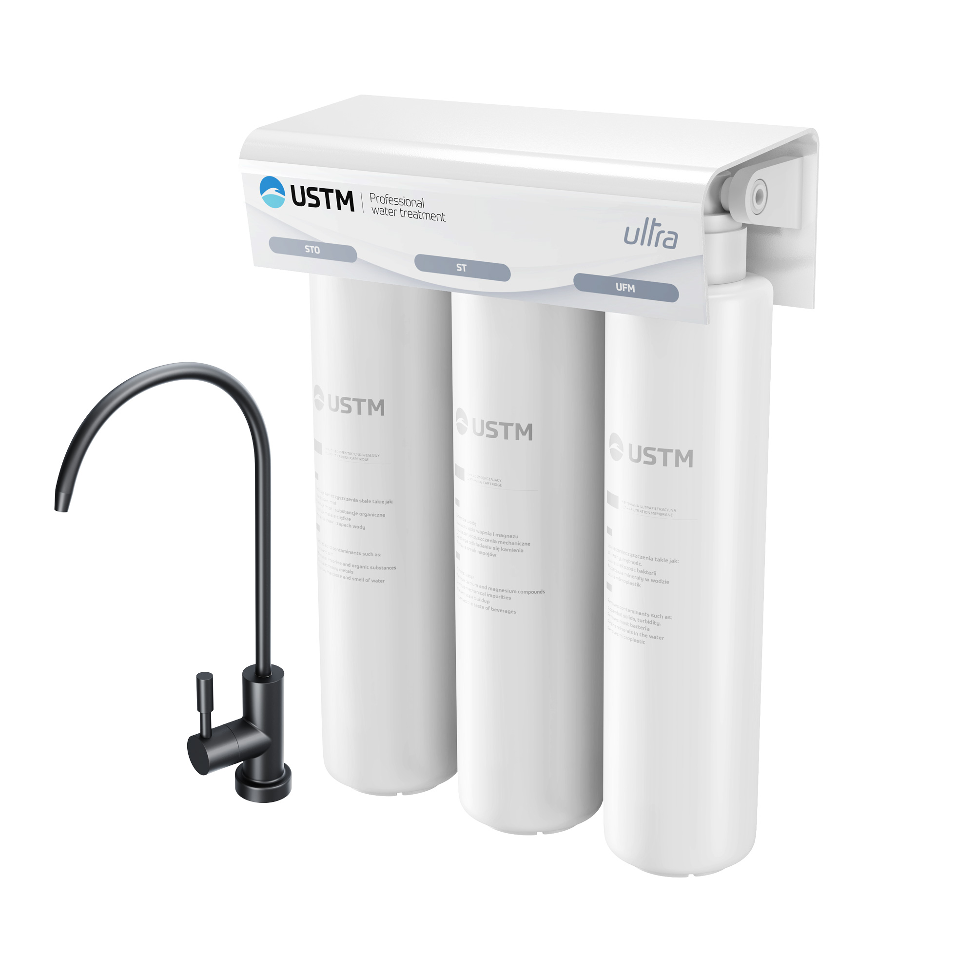 USTM Ultra filtru sub chiuvetă ULTRABLACKSTYLE