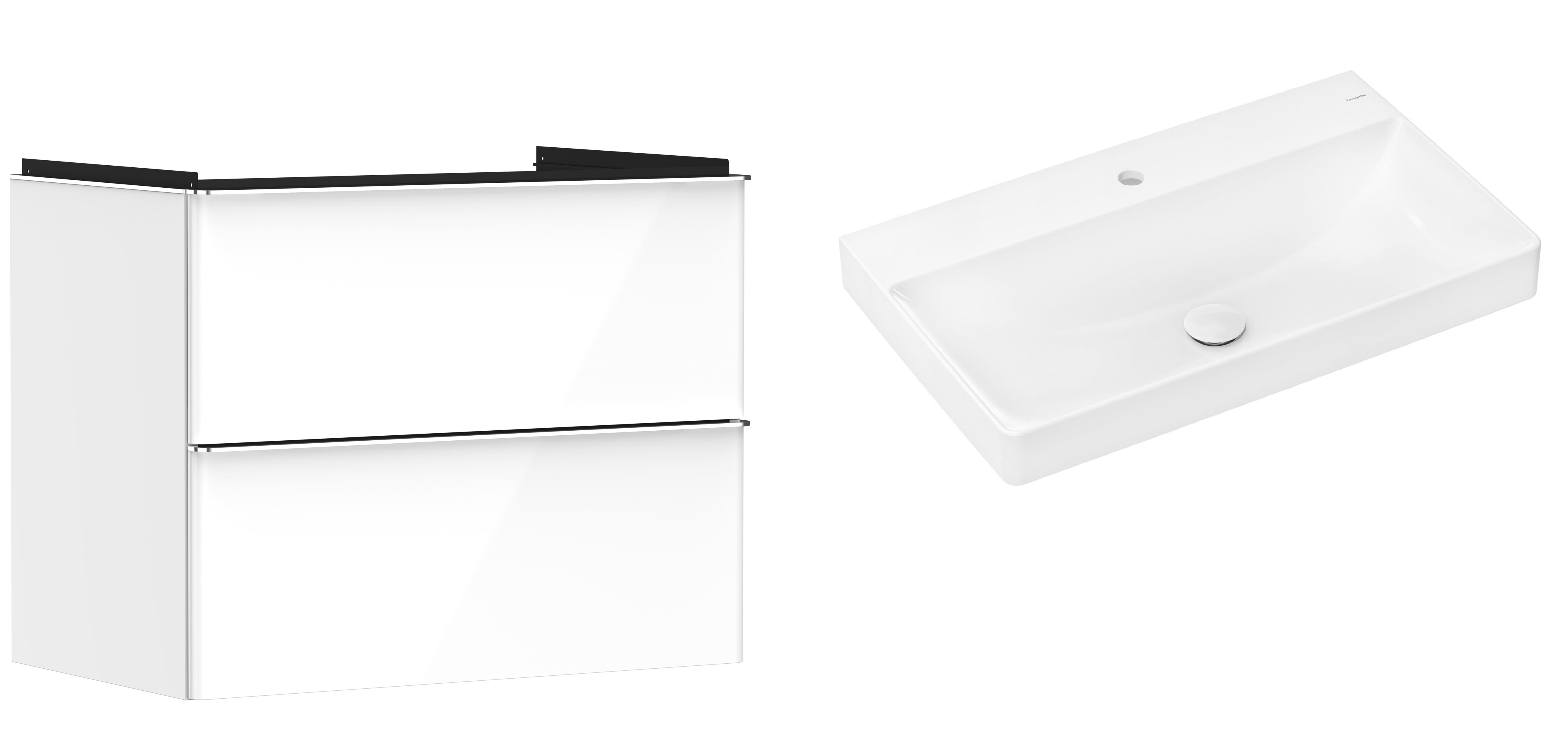 Set dulap Hansgrohe Xelu Q 54027000, lavoar Hansgrohe Xelu Q 61020450