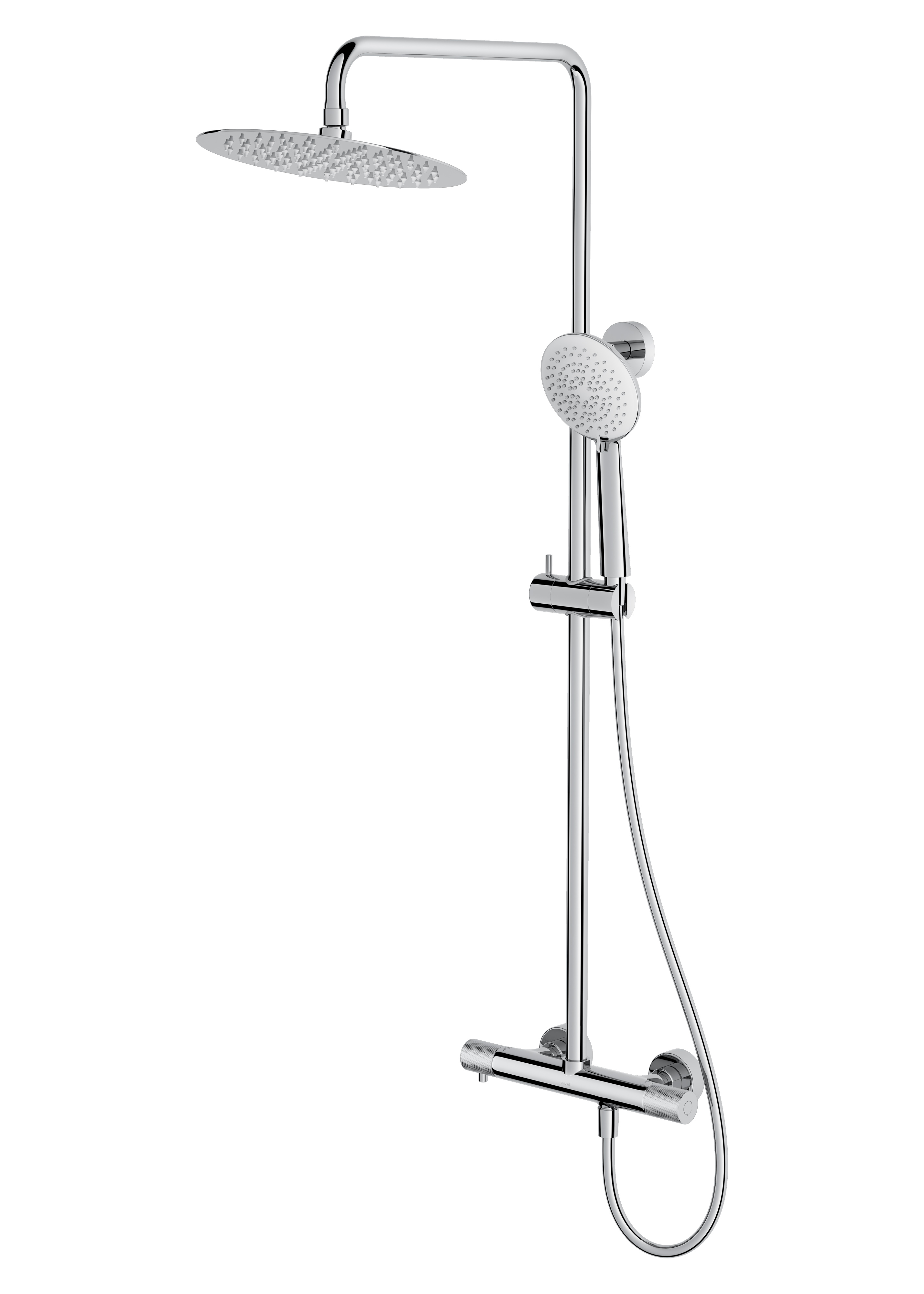 Cersanit Zen set de duș perete cu termostat cu duș de ploaie crom S951-782