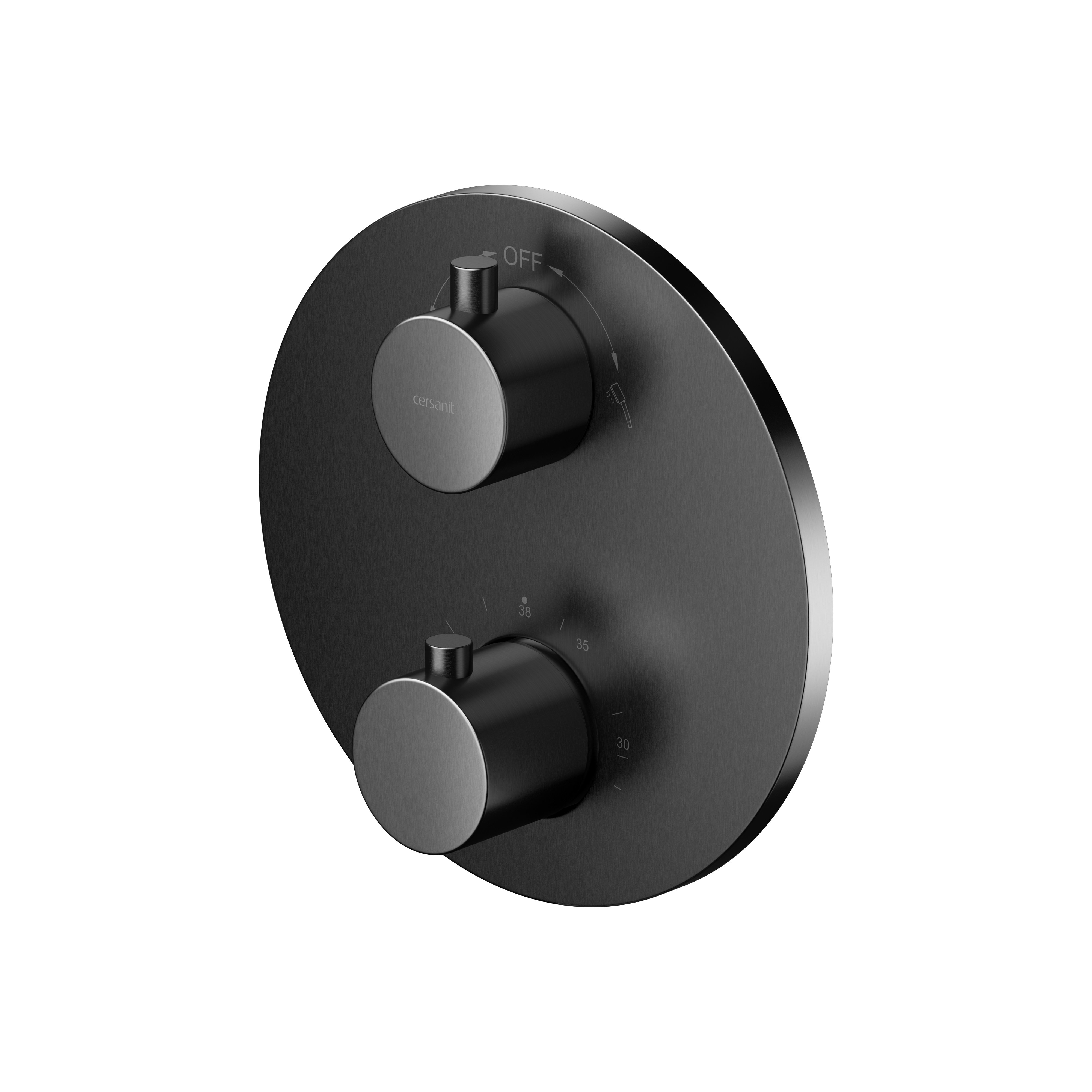 Cersanit Zen baterie cadă-duș ascuns cu termostat negru-grafit S951-804