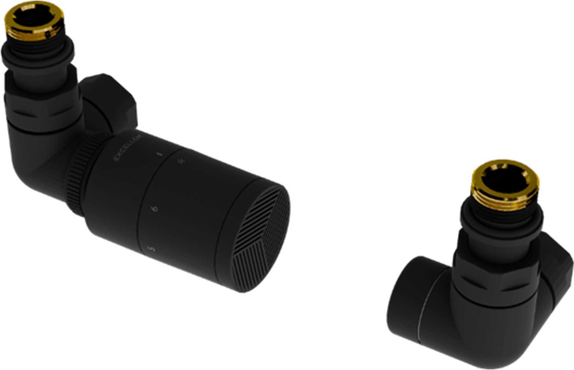 Excellent Caldo supapă termostatica cu trei axe negru GREX.CA20.L.TT.BL