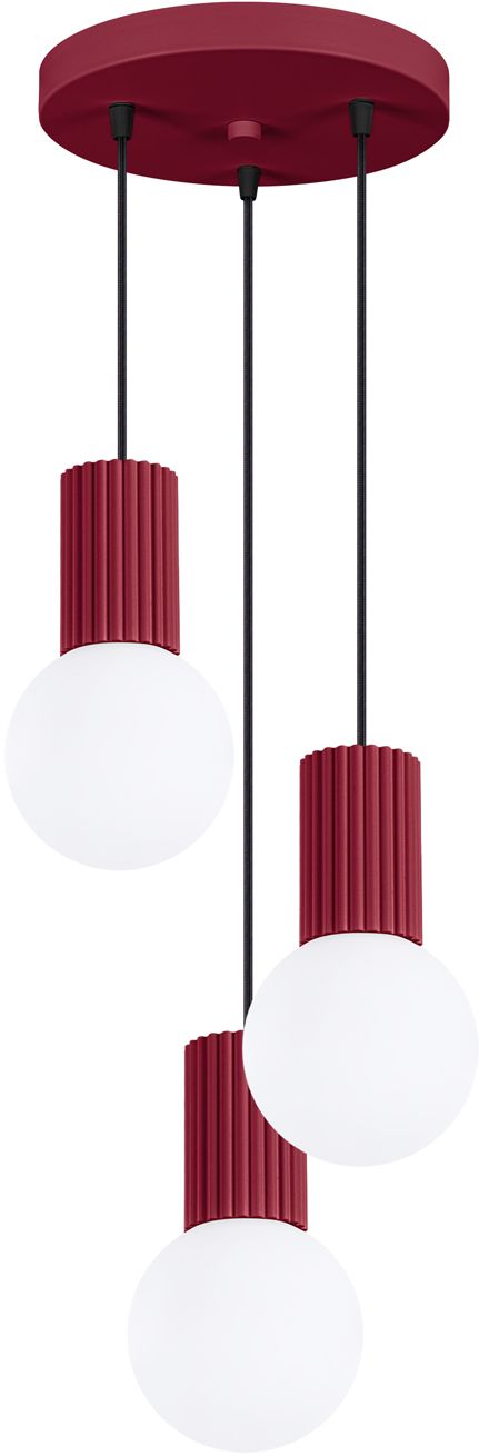 Sollux Lighting Halo lampă suspendată 3x8 W alb-burgundia SL.1750