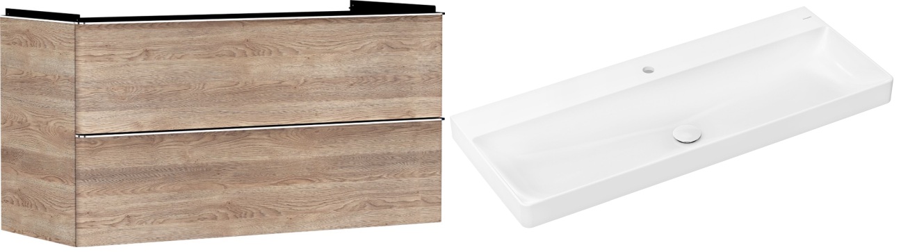 Set dulap Hansgrohe Xelu Q 54037000, lavoar Hansgrohe Xelu Q 61108450