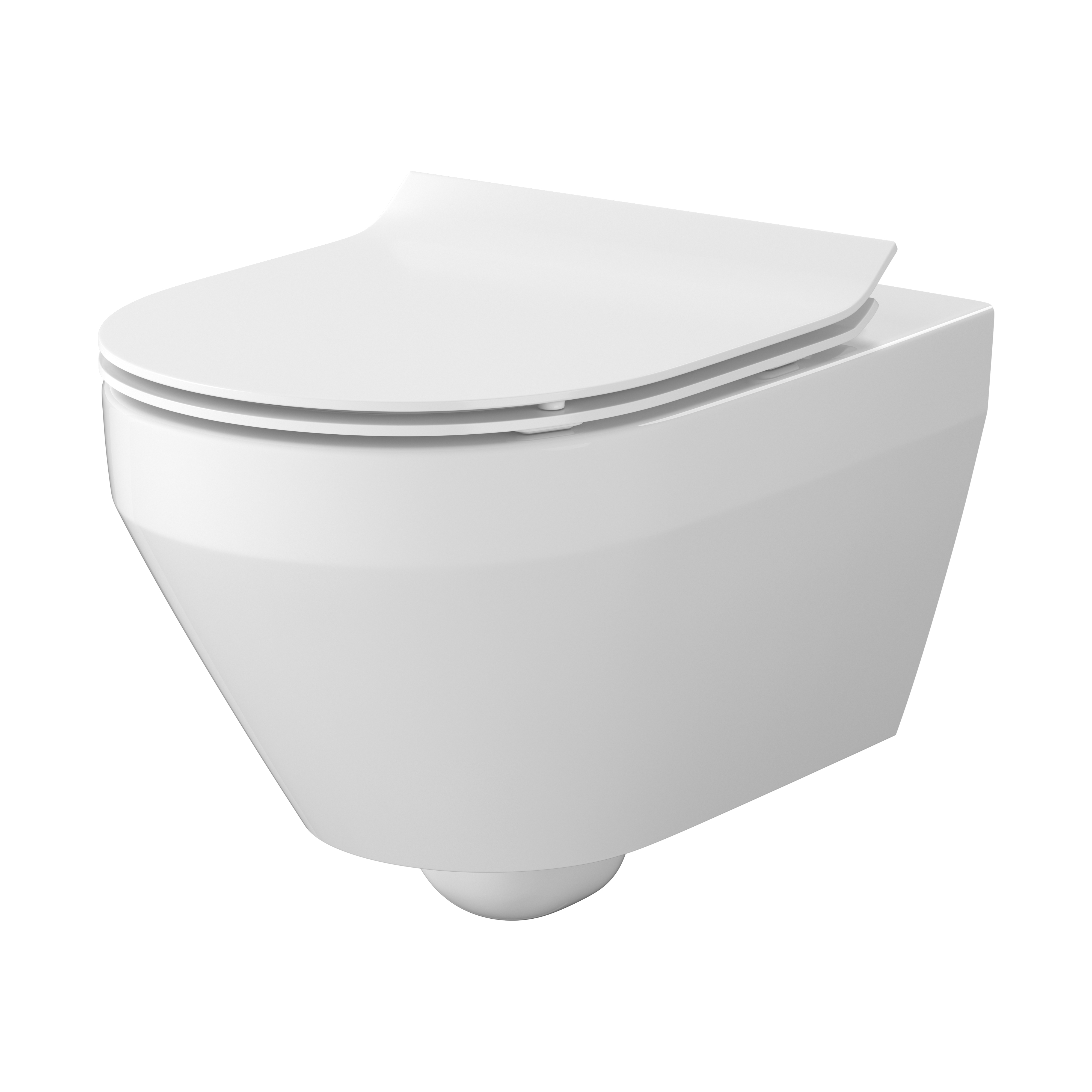 Cersanit Crea vas wc cu capac soft-close agăţat fără margine cu spălare turbionară alb lucios S701-927