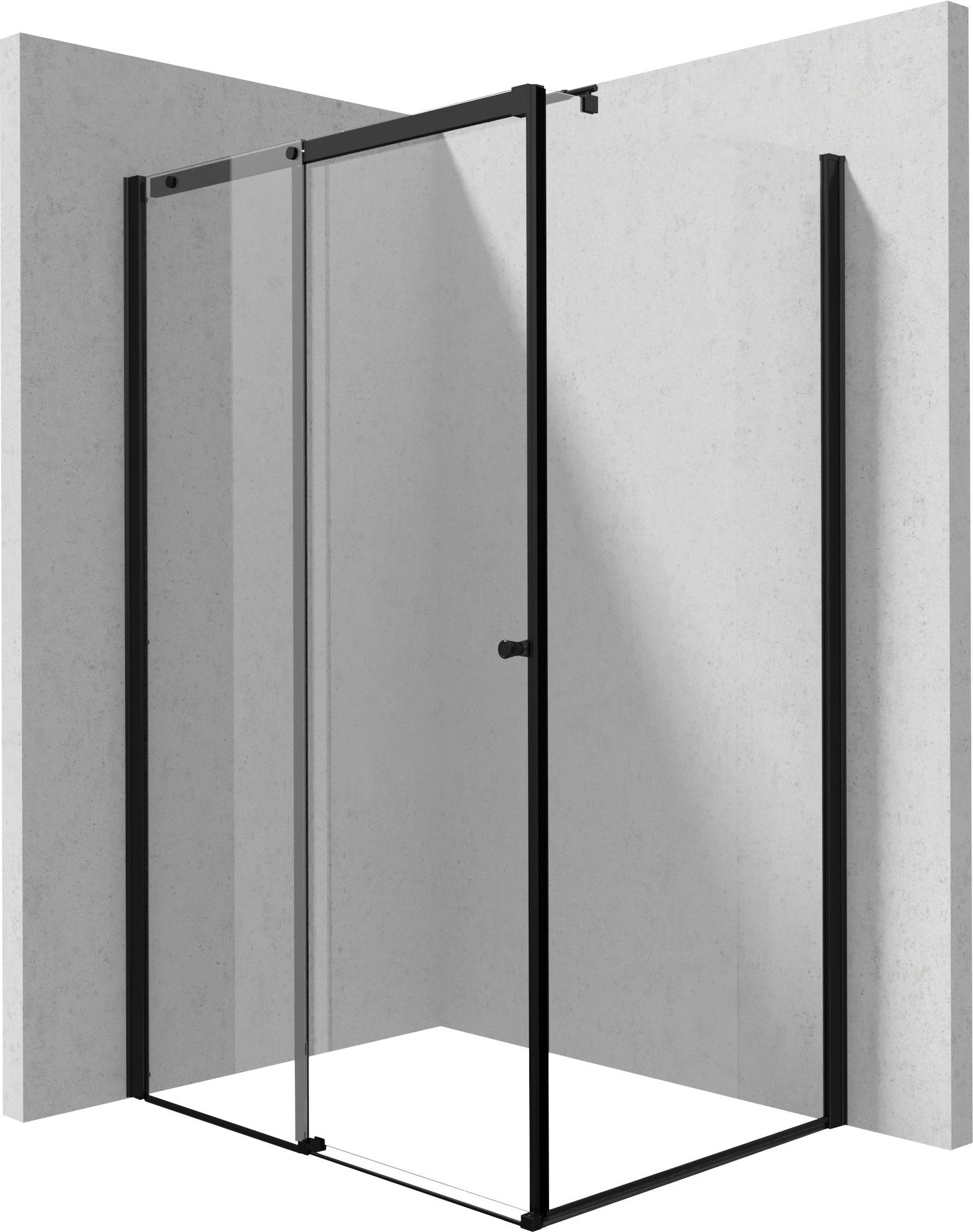 Deante Kerria Plus cabină de duș 120x90 cm dreptunghiular negru mat/sticlă transparentă KKNNP12S09