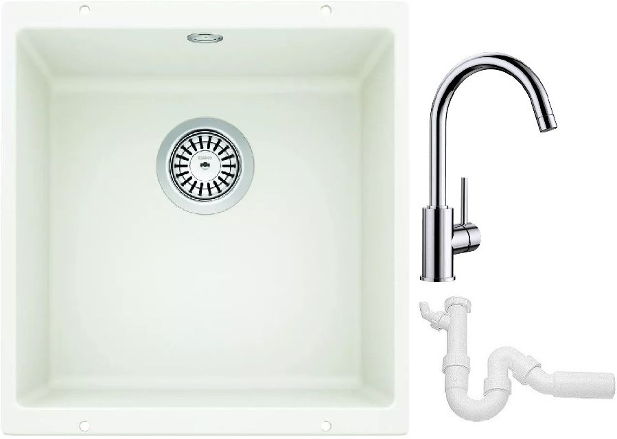 Set chiuvetă din granit Blanco Rotan 400-U 521334, baterie bucătărie Blanco Mida 517742, 137267