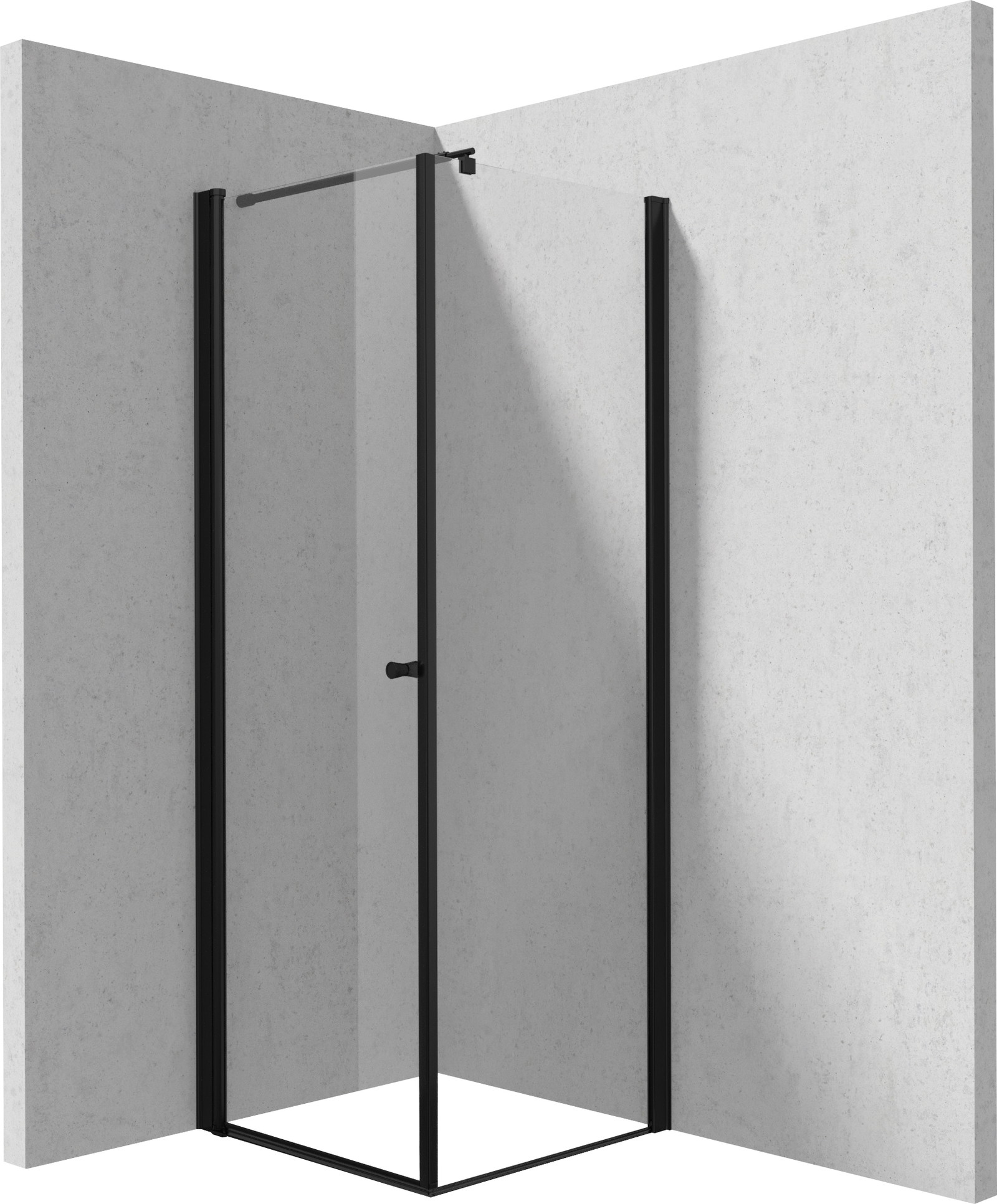 Deante Kerria Plus cabină de duș 80x80 cm pătrat negru mat/sticlă transparentă KKNNW08S08