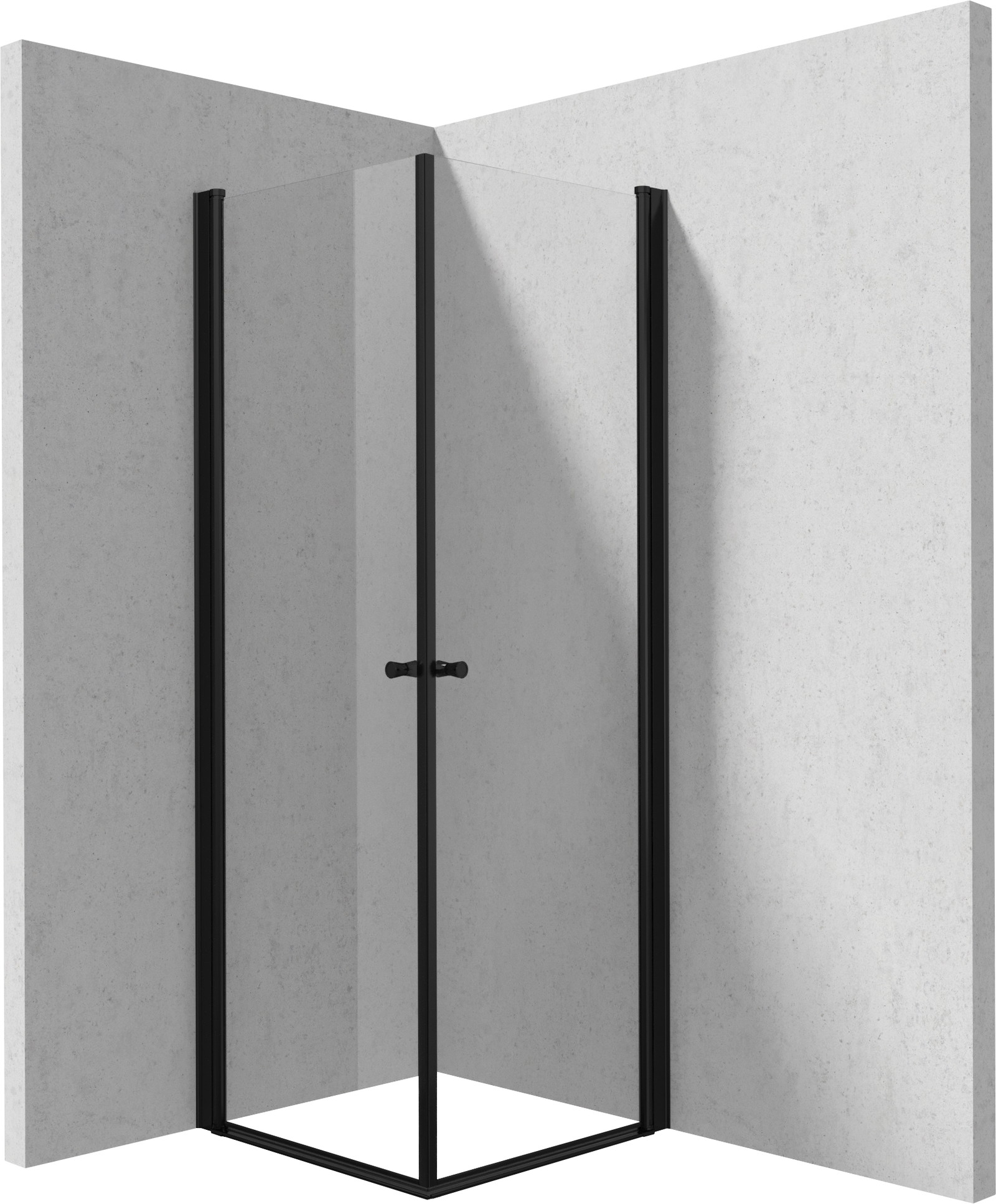 Deante Kerria Plus cabină de duș 90x90 cm pătrat negru mat/sticlă transparentă KKNNW09W09