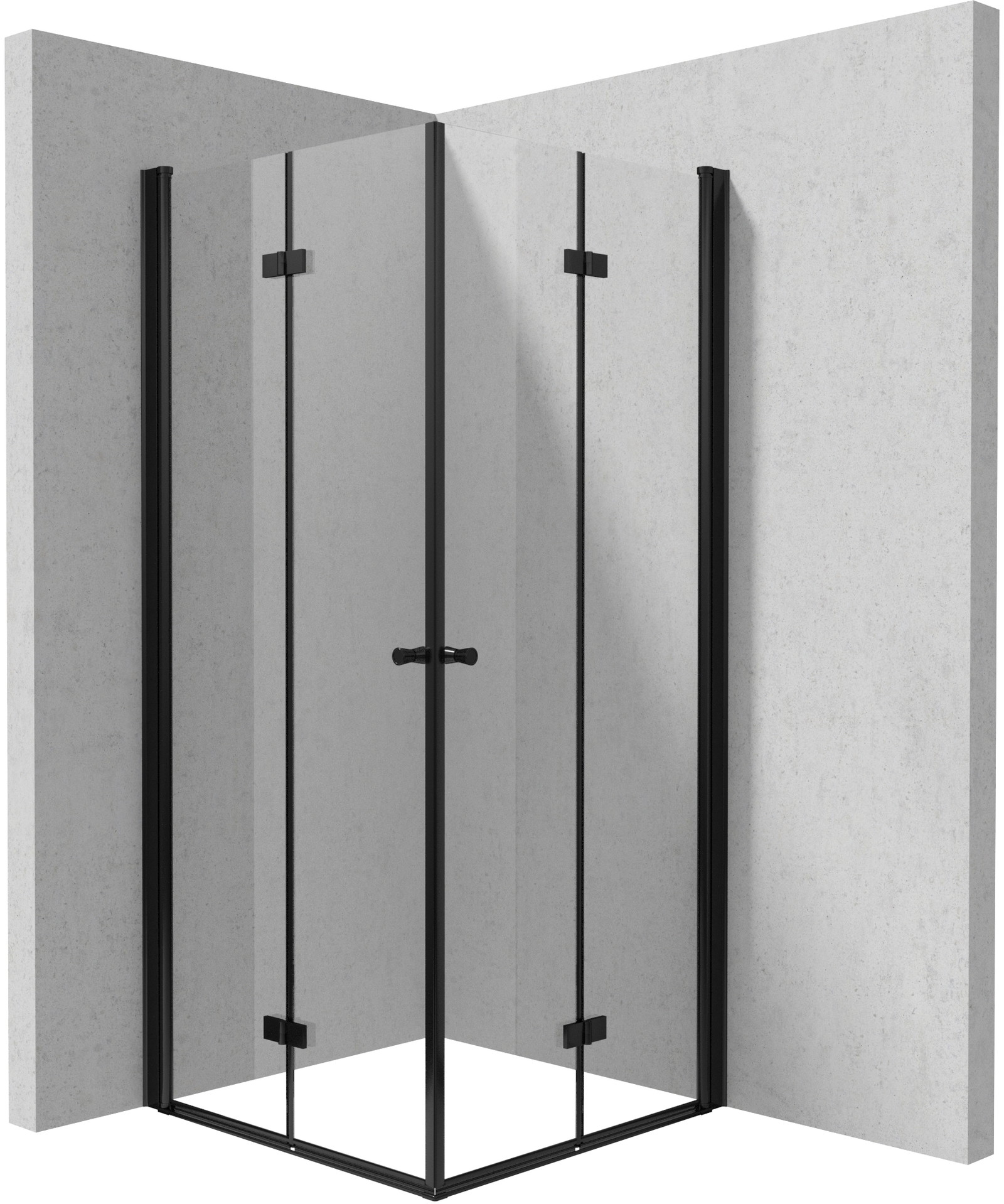 Deante Kerria Plus cabină de duș 80x80 cm pătrat negru mat/sticlă transparentă KKNNX08X08