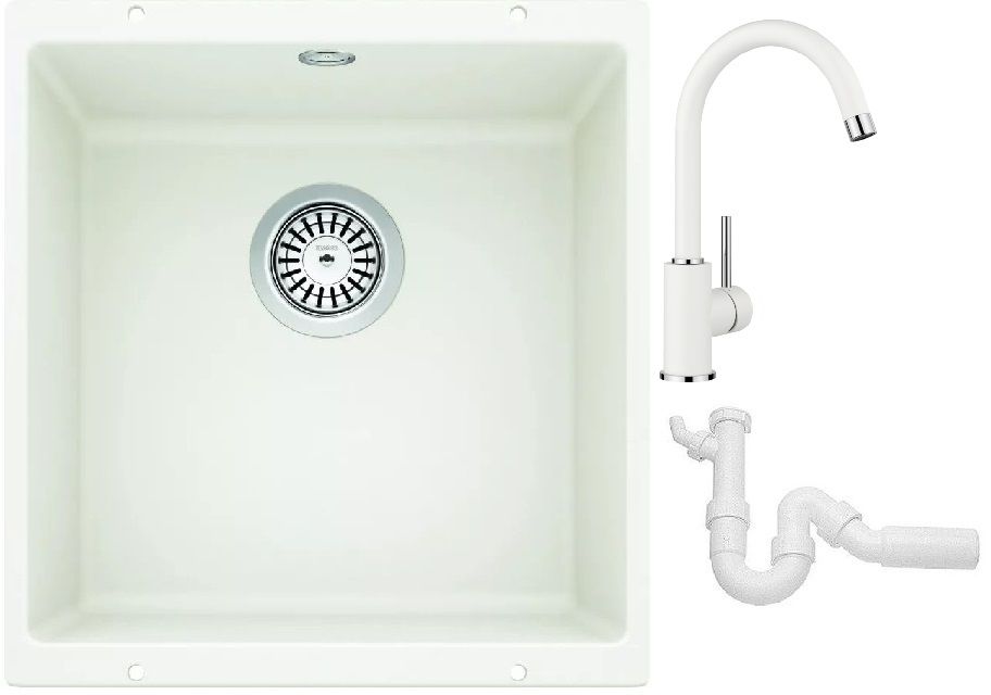 Set chiuvetă din granit Blanco Rotan 400-U 521334, baterie bucătărie Blanco Mida 519418, 137267