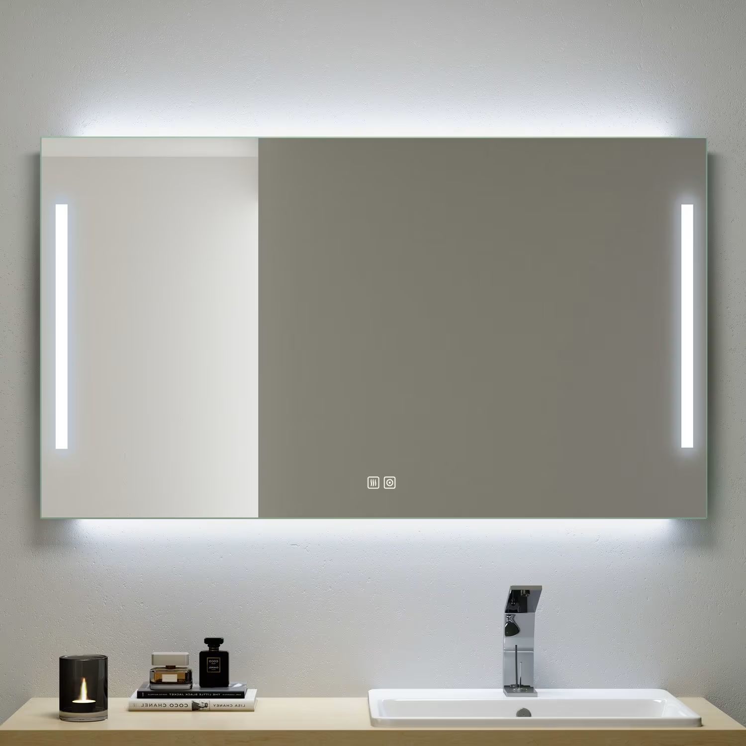 Kronenbach Sun oglindă 100x80 cm dreptunghiular cu iluminare argint US108082KBSNLEDN