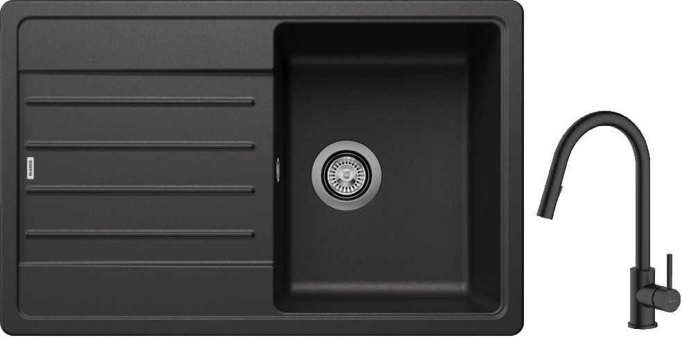 Set chiuvetă din granit Blanco Legra 45 S 522201, baterie bucătărie Oltens Litla 35204300