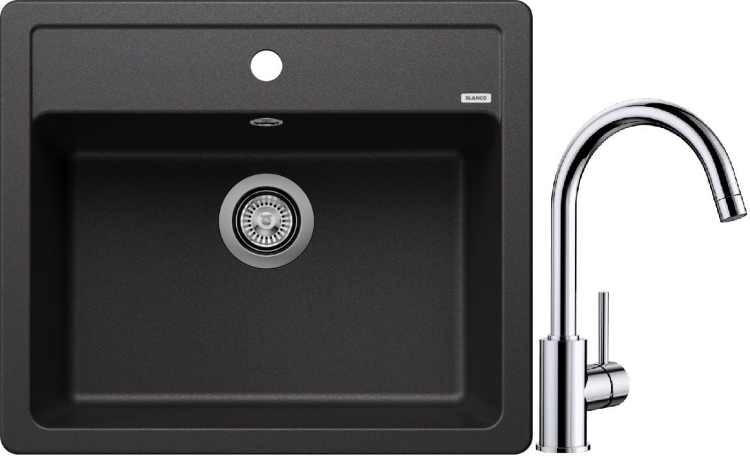 Set chiuvetă din granit Blanco Legra 6 523332, baterie bucătărie Blanco Mida 517742