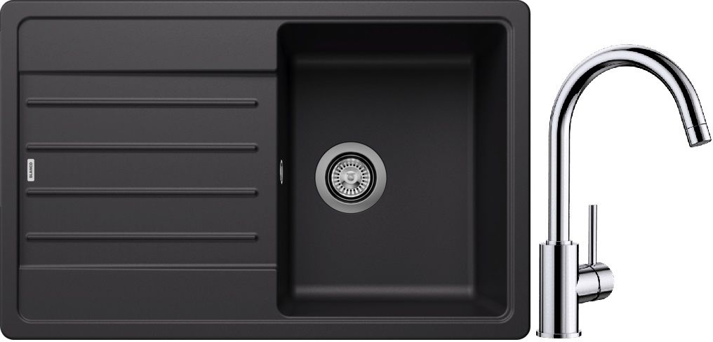Set chiuvetă din granit Blanco Legra 45 S 526083, baterie bucătărie Blanco Mida 517742