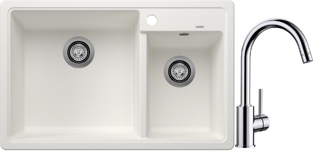 Set chiuvetă din granit Blanco Legra 8 526226, baterie bucătărie Blanco Mida 517742