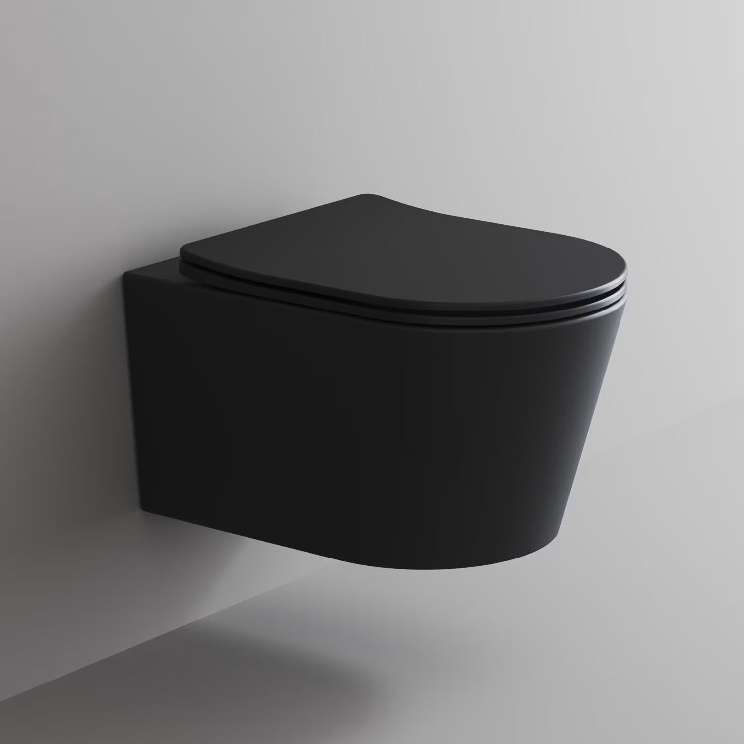 Kronenbach Tube vas wc agăţat fără margine cu spălare turbionară negru KB100082MB