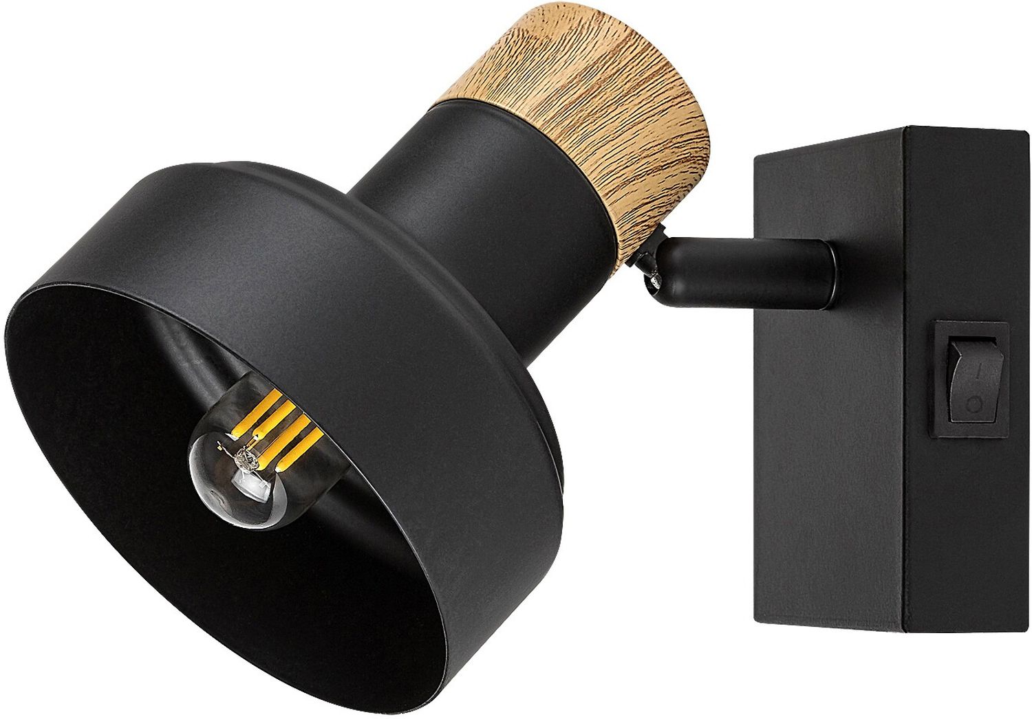 Rabalux Saskia lampă de perete 1x15 W negru-lemn 73055