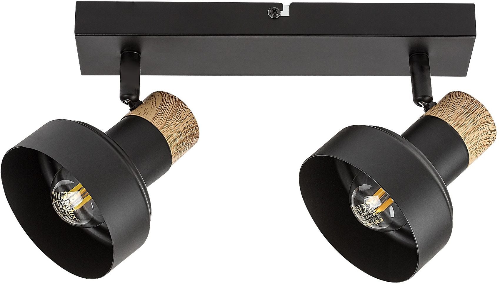 Rabalux Saskia lampă de tavan 2x15 W negru-lemn 73056