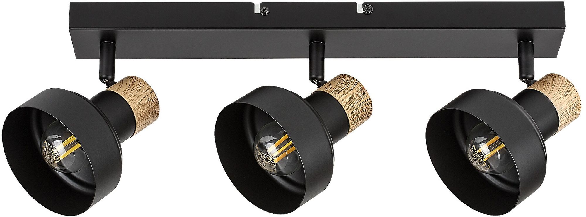 Rabalux Saskia lampă de tavan 3x15 W negru-lemn 73057